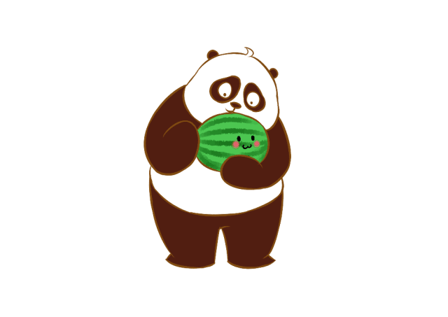 简笔画吃瓜图